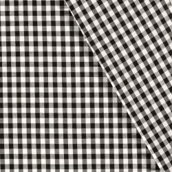 Baumwollpopeline garngefärbt - Vichy Karo 10mm schwarz