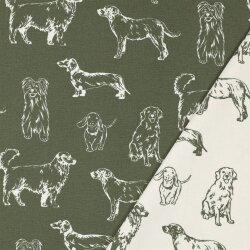 Canvas Hunde - olivgrün