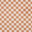 Baumwollpopeline kleines Schachbrettmuster - creme/orange