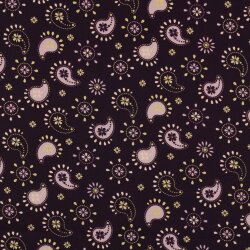 Baumwollpopeline Glitzer Paisley - dunkelviolett