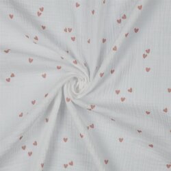 Musselin kleine Herzen - weiss