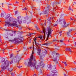 Baumwolljersey Digital Blumen - helllila
