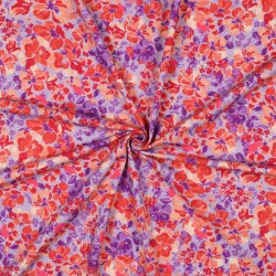 Baumwolljersey Digital Blumen - helllila