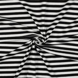 Baumwolljersey Streifen - schwarz