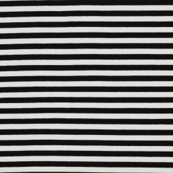 Baumwolljersey Streifen - schwarz