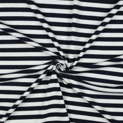 Baumwolljersey Streifen - dunkelblau