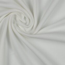 Rippenjersey angeraut Uni - altweiss