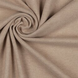 Rippenjersey angeraut Uni - dunkelsand