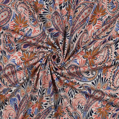 Viskose Jersey Digital Paisley - orange