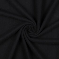 Baumwollfleece Uni Organic - schwarz