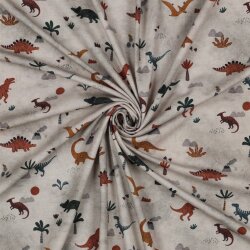 Baumwolljersey Digital Dino - taupe