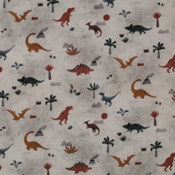 Baumwolljersey Digital Dino - taupe