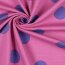 French Terry grosse lila Punkte - rosa