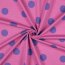 French Terry grosse lila Punkte - rosa