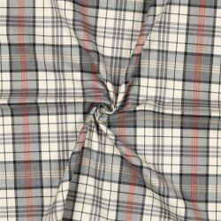 Gabardine Schottenkaro Stretch - creme/grau/orange