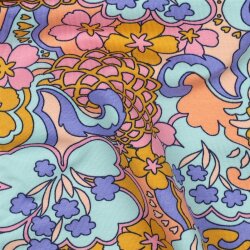 French Terry Blumen - hellblau