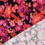 Baumwolljersey Digital Blumen - schwarz