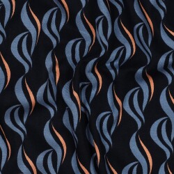Viskose Jersey Abstrakt - dunkelblau