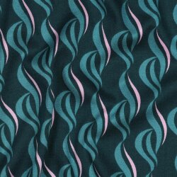 Viskose Jersey Abstrakt - dunkelpetrol