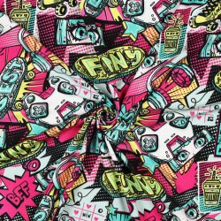 Baumwolljersey Digital Manga Skateboard - pink