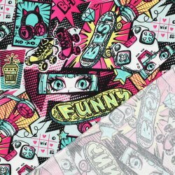 Baumwolljersey Digital Manga Skateboard - pink