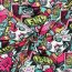 Baumwolljersey Digital Manga Skateboard - pink