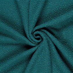 Bouclé Mantelstoff Uni *Marie* - petrol
