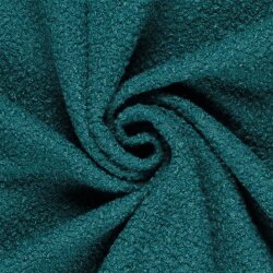 Bouclé Mantelstoff Uni *Marie* - petrol