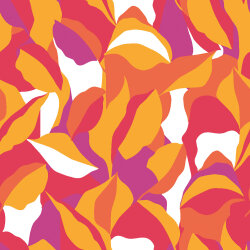 Viskose Popeline Blätter - orange/pink