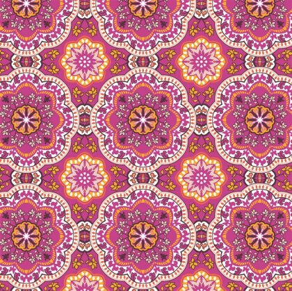 Viskose Popeline orientalische Kreise - pink