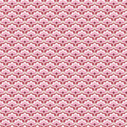 Viskose Popeline abstrakte Blumenreihen - rosa