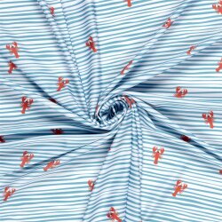 Badejersey LSF50 Recycled Hummer auf Streifen - wasserblau