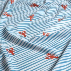 Badejersey LSF50 Recycled Hummer auf Streifen - wasserblau