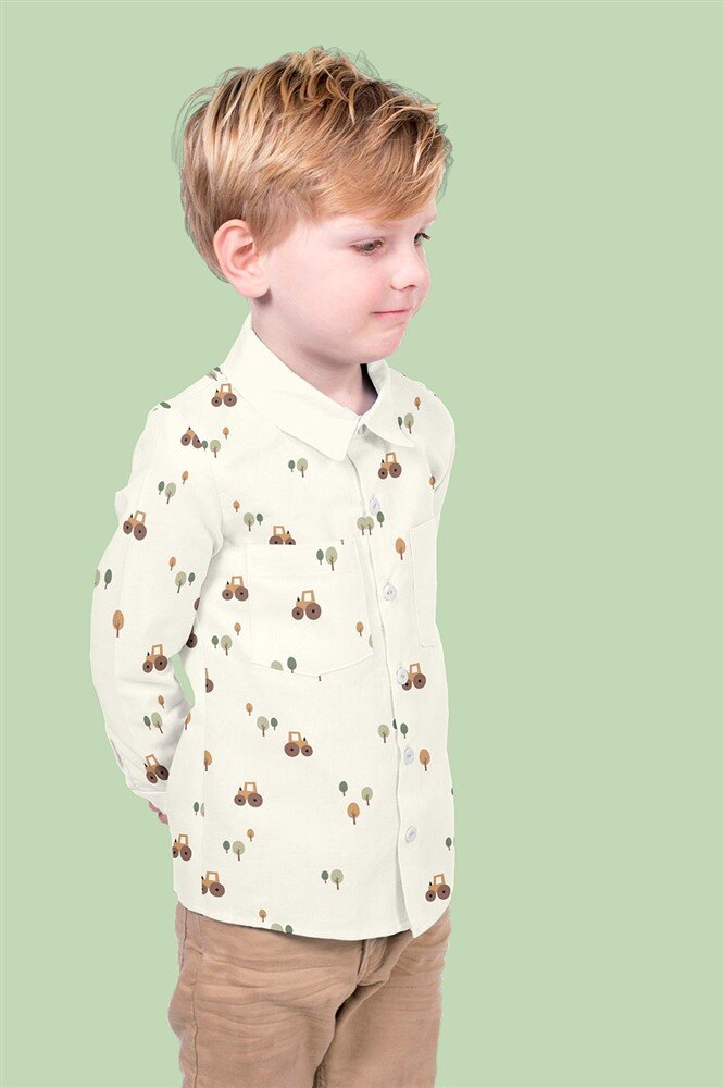 Baumwollpopeline kleiner Trecker - creme