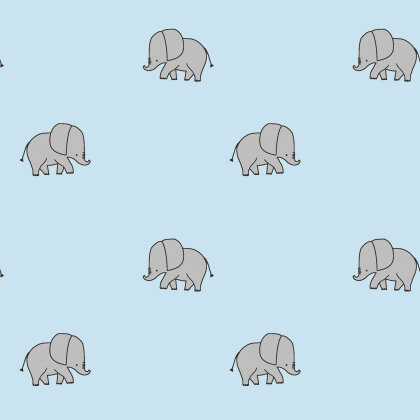 Baumwollpopeline Elefanten - soft hellblau