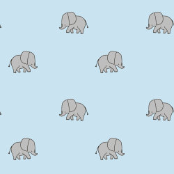 Baumwollpopeline Elefanten - soft hellblau