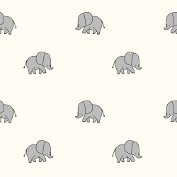 Baumwollpopeline Elefanten - creme