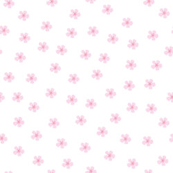 Baumwollpopeline rosa Blüten - weiss