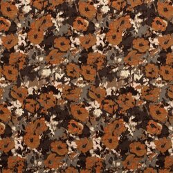 Viskose Nylon Crêpe Blumen - kaltbraun