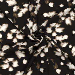 Viskose Nylon Crêpe Blütenregen - schwarz