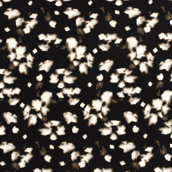 Viskose Nylon Crêpe Blütenregen - schwarz