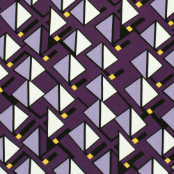 Viskose_Popeline bunte Dreiecke - viola