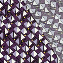 Viskose_Popeline bunte Dreiecke - viola