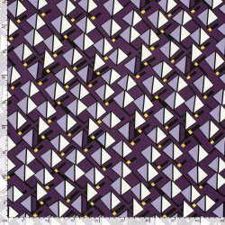 Viskose_Popeline bunte Dreiecke - viola