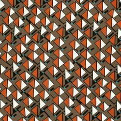 Viskose_Popeline bunte Dreiecke - taupe