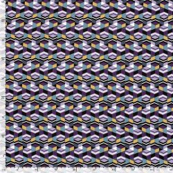 Viskose_Popeline bunte Rauten - viola