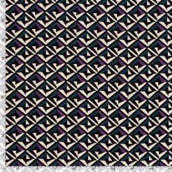 Viskose_Popeline gedrehte Quadrate - viola