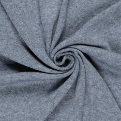 Strickjersey Gebürstet Uni - stahlblau meliert
