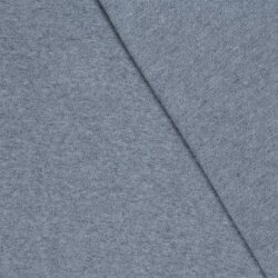 Strickjersey Gebürstet Uni - stahlblau meliert