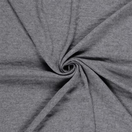 Strickjersey Gebürstet Uni - dunkelgrau meliert
